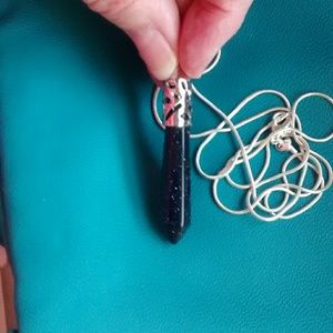 Blue Goldstone Crystal Pendant